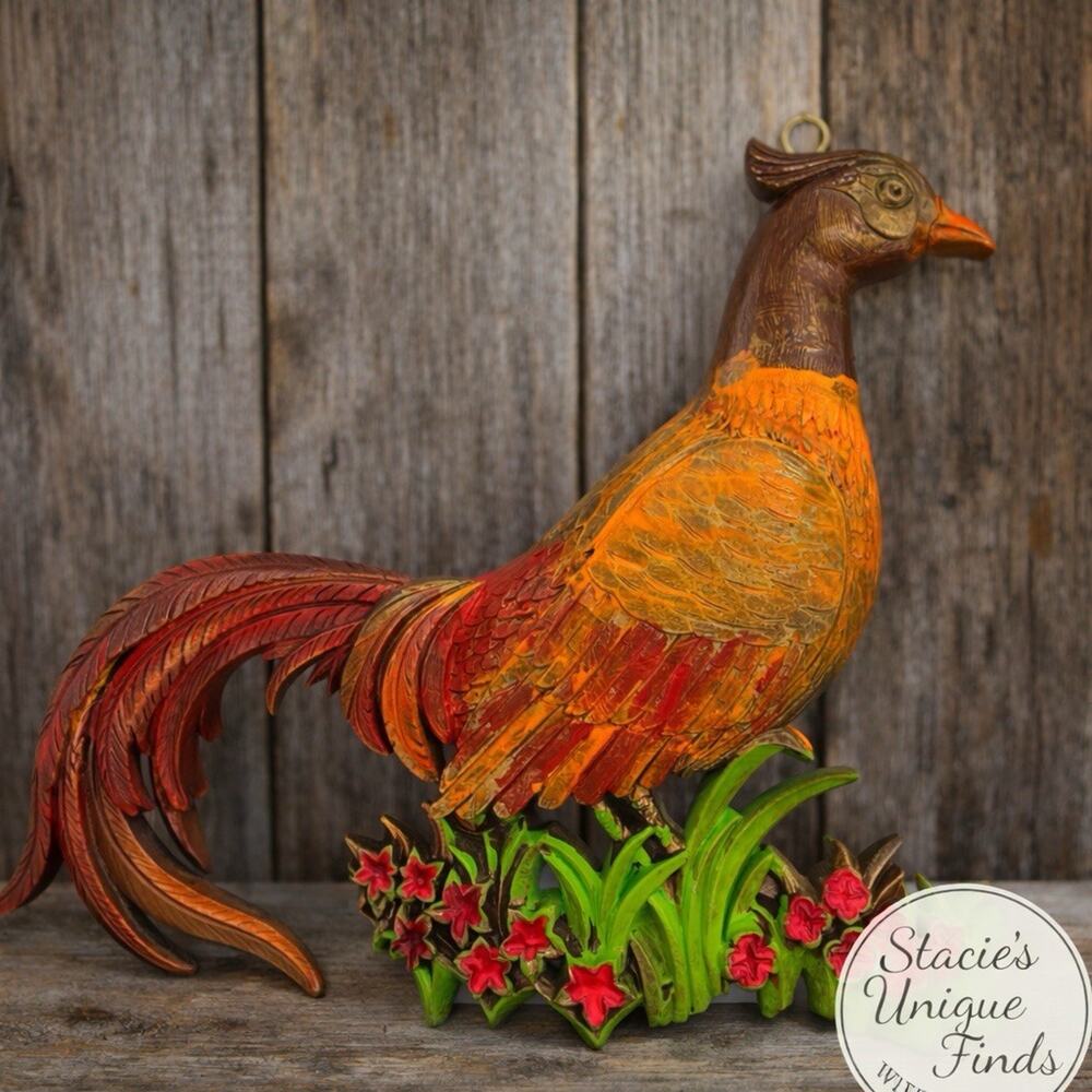 Vintage Syroco Pheasant Wall Plaque Mid Century Rustic Farm Decor